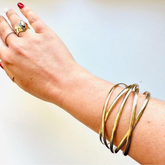 NEW NORDSTROM REVOLVE Mix Multi Slim Band Twisted Bracelet Bangle Cuff Jewelry - Picture 14 of 16